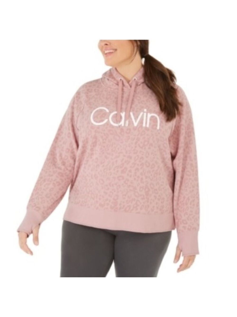 Calvin Klein Performance Plus Size Animal-Print Sweatshirt